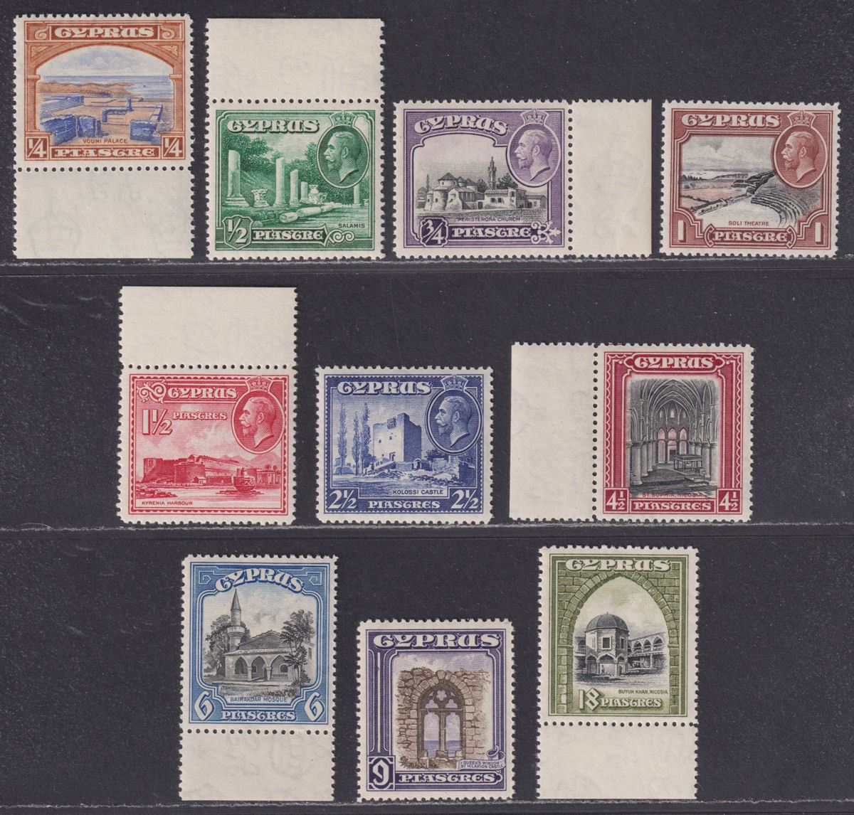Cyprus 1934 King George V Set to 18pi Mint SG133-142 cat £80