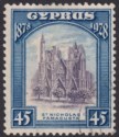 Click for more photos and details Cyprus 1928 KGV British Rule 45pi Violet + Blue Used SG131 cat £60 late usage