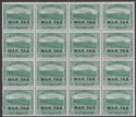 Click for more photos and details Dominica 1918 KGV Roseau War Tax Overprint ½d Deep Green Block of 16 Mint SG57