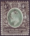 Click for more photos and details East Africa & Uganda 1904 KEVII 4a Grey-Green and Black Chalky Used SG23a
