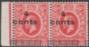 Click for more photos and details East Africa and Uganda 1919 KGV 4c on 6c Pair w Bars Bottom Surcharge Mint SG64