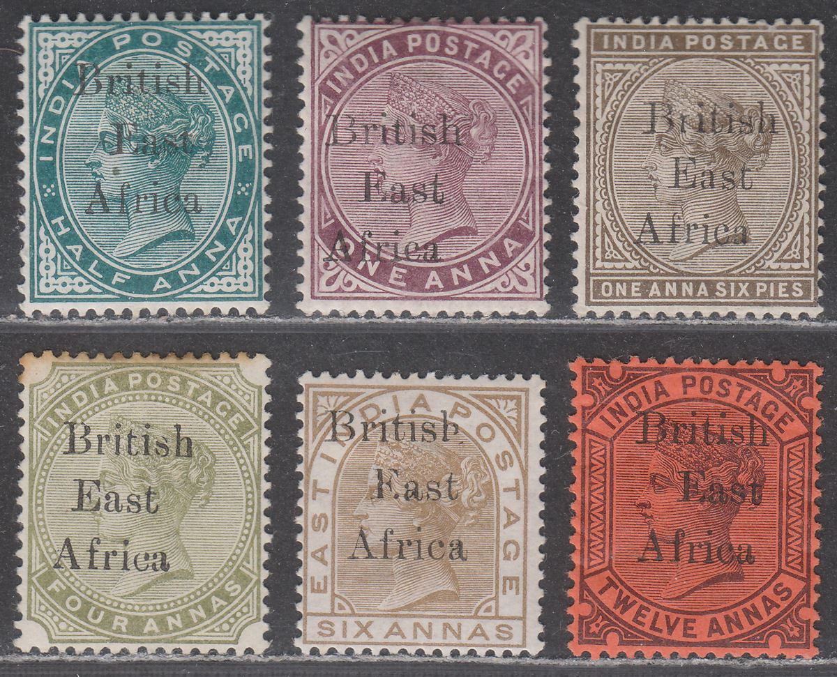 British East Africa 1895 QV Overprint Part Set to 12a Mostly Mint