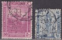 Click for more photos and details Egypt 1914-21 50m Purple, 15m Indigo Perfins Used SG80 SG94 TC&S + ABE