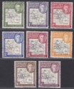 Click for more photos and details Falkland Islands Dependencies 1946 KGVI Thick Map Set Used SG G1-G8 cat £27
