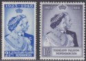Click for more photos and details Falkland Islands Dependencies 1948 KGVI Royal Silver Wedding Mint Pair SG G19-20