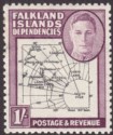 Click for more photos and details Falkland Islands Dependencies 1946 KGVI 1sh Variety SOUTH POKE Mint SG G8c c£150