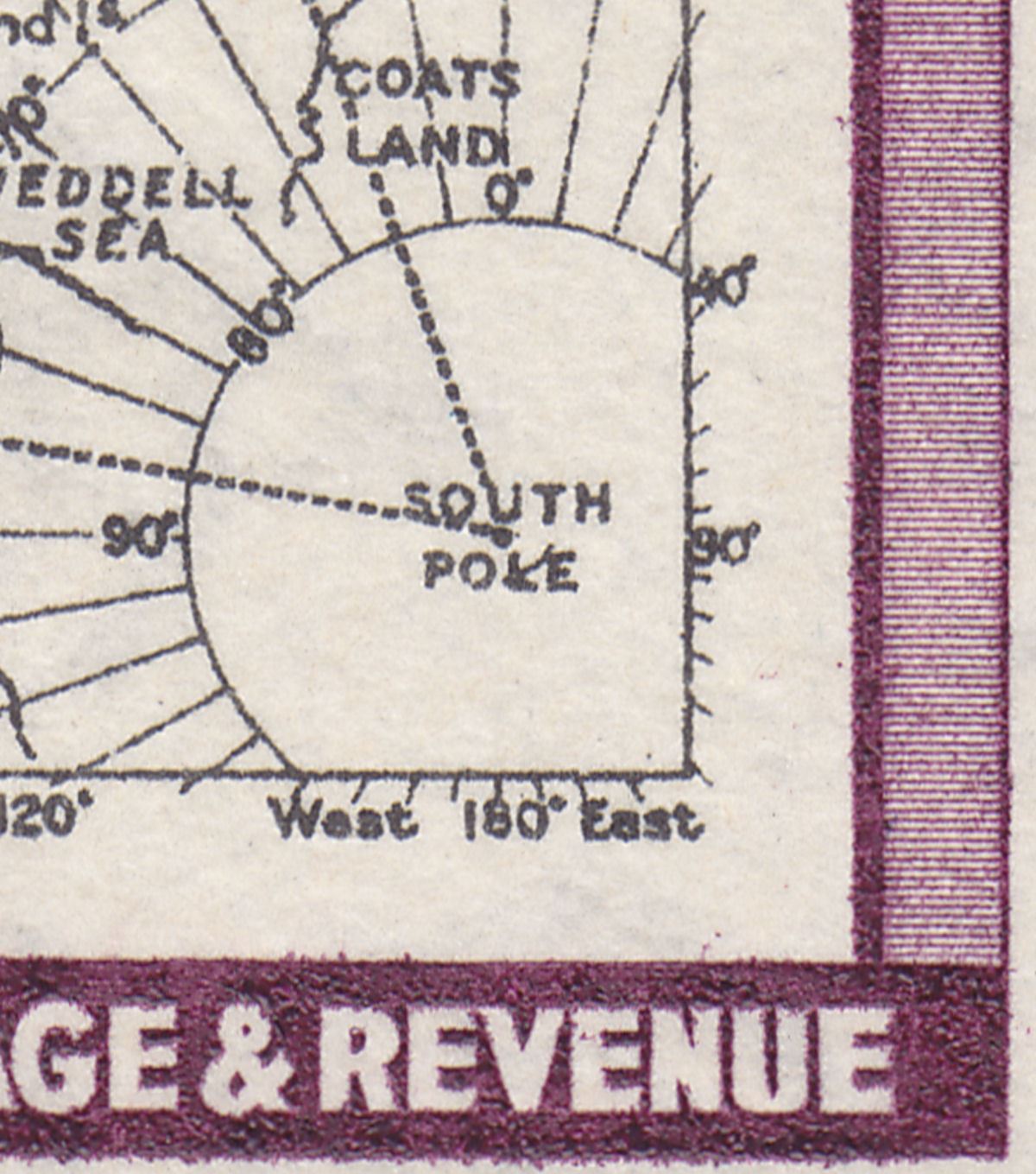 Falkland Islands Dependencies 1946 KGVI 1sh Variety SOUTH POKE Mint SG G8c c£150