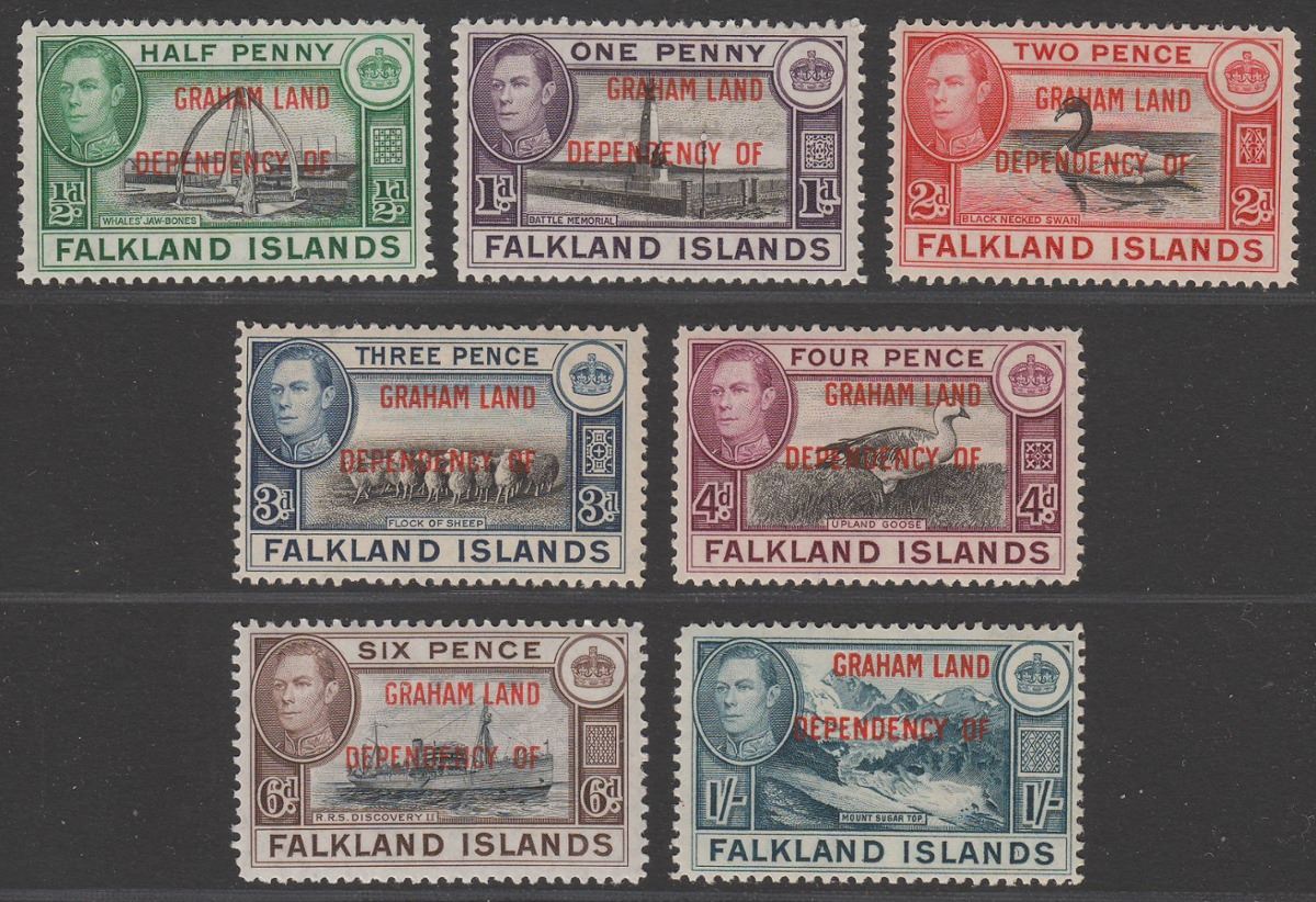 Falkland Islands Dependencies 1944 KGVI Graham Land Overprint Part Set Mint