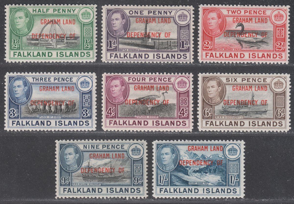 Falkland Islands Dependencies 1944 KGVI Graham Land Overprint Set Mint SG A1-A8