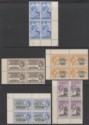 Falkland Islands Depend 1956 QEII Trans-Antarctic Overprint Block Set Mint