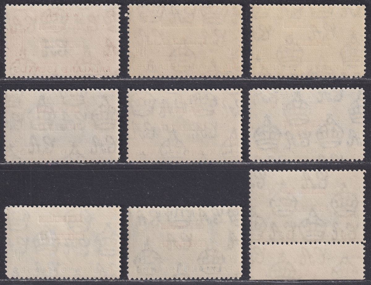 Falkland Islands Dependencies 1944 S Shetlands Overprint 6d x2 Set Mint SG D1-8