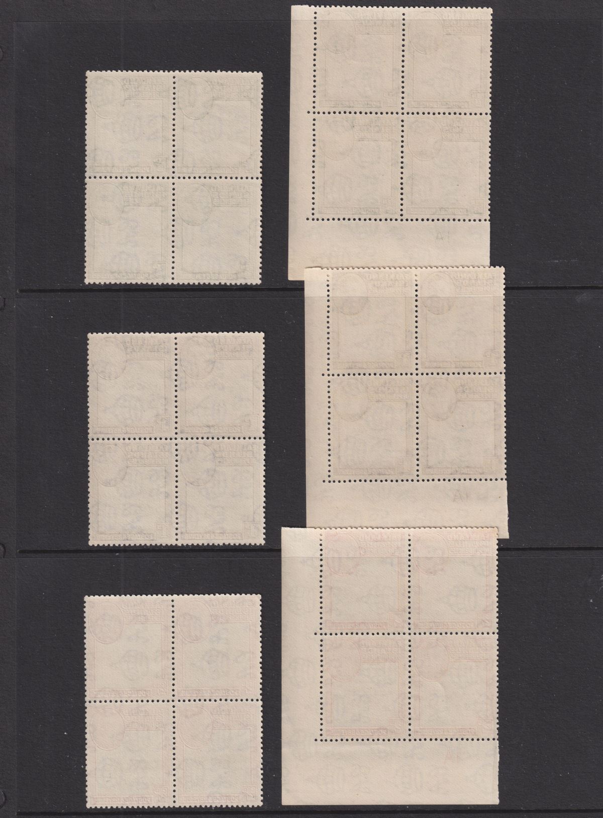 Falkland Islands Dependencies 1946 KGVI Thick Map Gap Block Set Mint SG G1-G8a