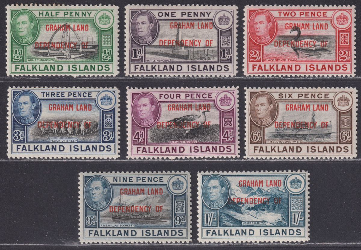Falkland Islands Dependencies 1944 KGVI Graham Land Overprint Set Mint SG A1-A8