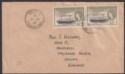 Falkland Islands Dependencies 1963 QEII Ships 1½d x 2 Used Cover HALLEY BAY Pmk