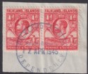 Falkland Islands 1929 Whale Penguin 1d Pair Used South Georgia SG Z44