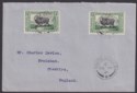 Falkland Islands 1934 KGV Centenary ½d x 2 Used Cover SOUTH GEORGIA Pmk SG Z54