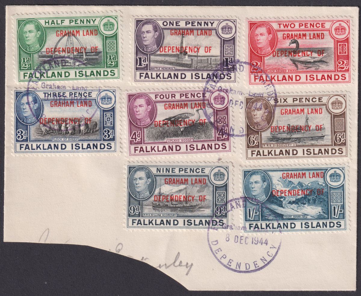 Falkland Islands Dependencies 1944 KGVI Graham Land Opt Set Used Cover SG A1-A8
