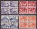 Falkland Islands Dependencies 1949 KGVI 75th Anniv UPU Block Set Used SG G21-24