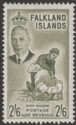 Falkland Islands 1952 KGVI Sheep Shearing 2sh6d Olive-Green Mint SG182