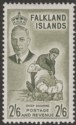 Click for more photos and details Falkland Islands 1952 KGVI Sheep Shearing 2sh6d Olive-Green Mint SG182
