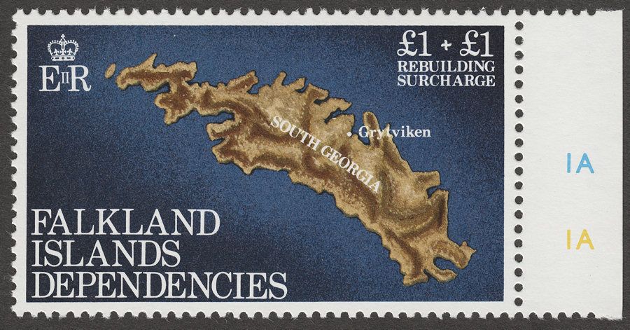 Falkland Islands Dependencies 1982 Rebuilding Fund watermark Inverted SG112w