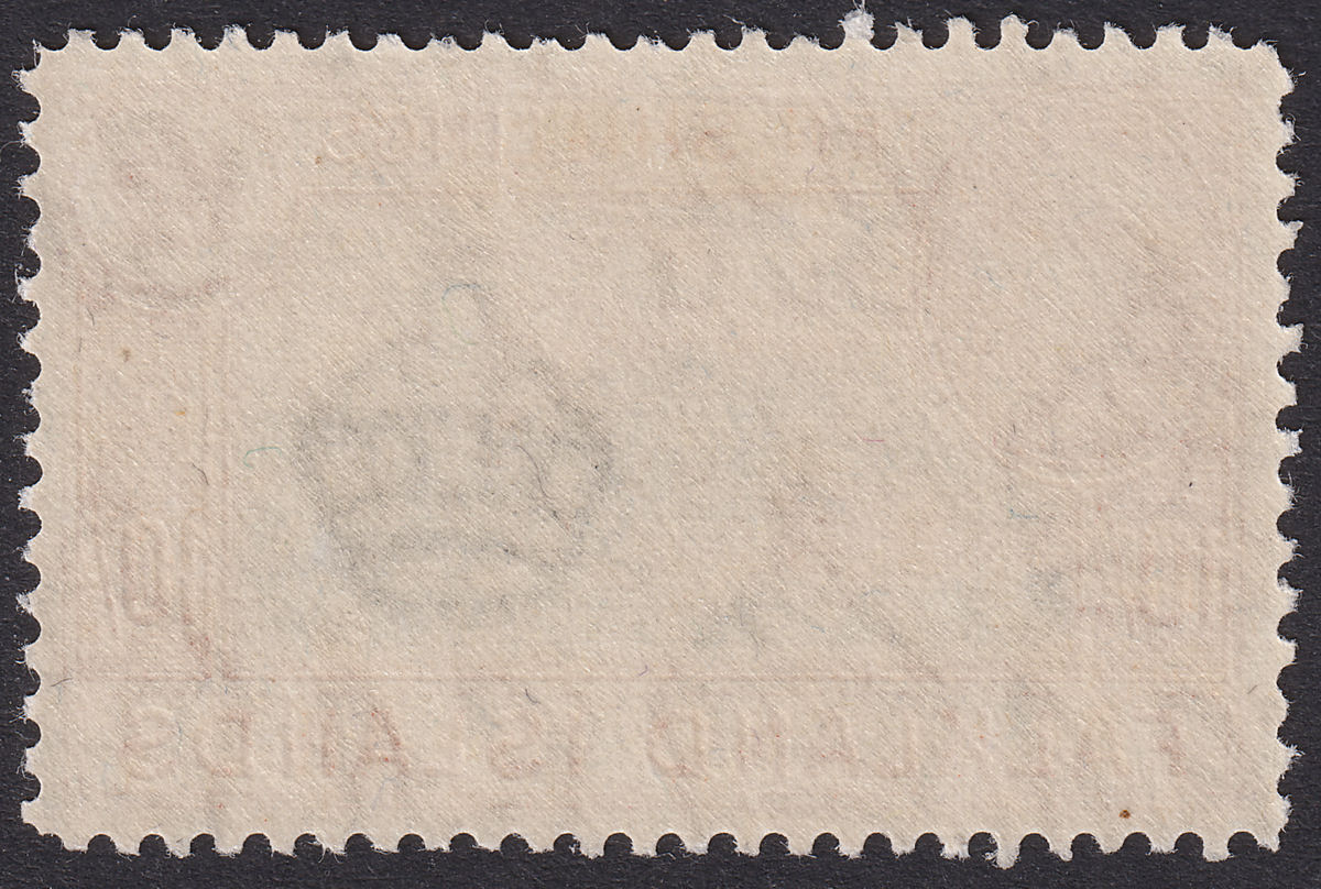 Falkland Islands 1949 KGVI 10sh Black and Red-Orange Mint SG162b cat £140