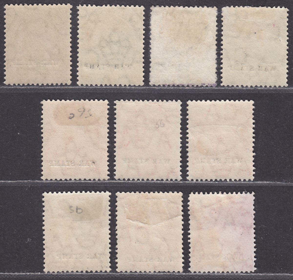 Falkland Islands 1918 KGV War Stamp Overprint Selection to 1sh Mostly Mint