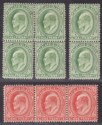 Click for more photos and details Falkland Islands 1904 King Edward VII ½d, 1d Blocks / Strip Unused