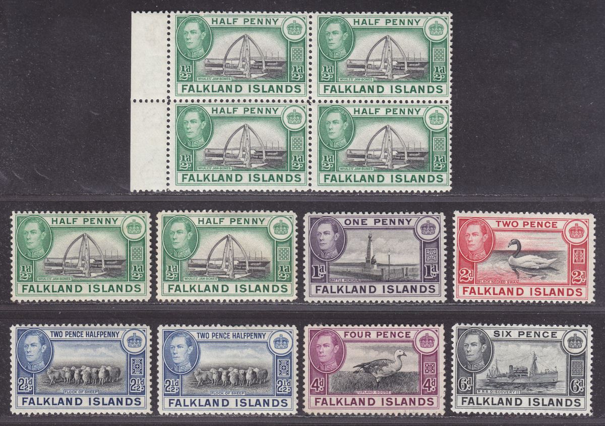 Falkland Islands 1938-50 King George VI Part Set to 6d Mint
