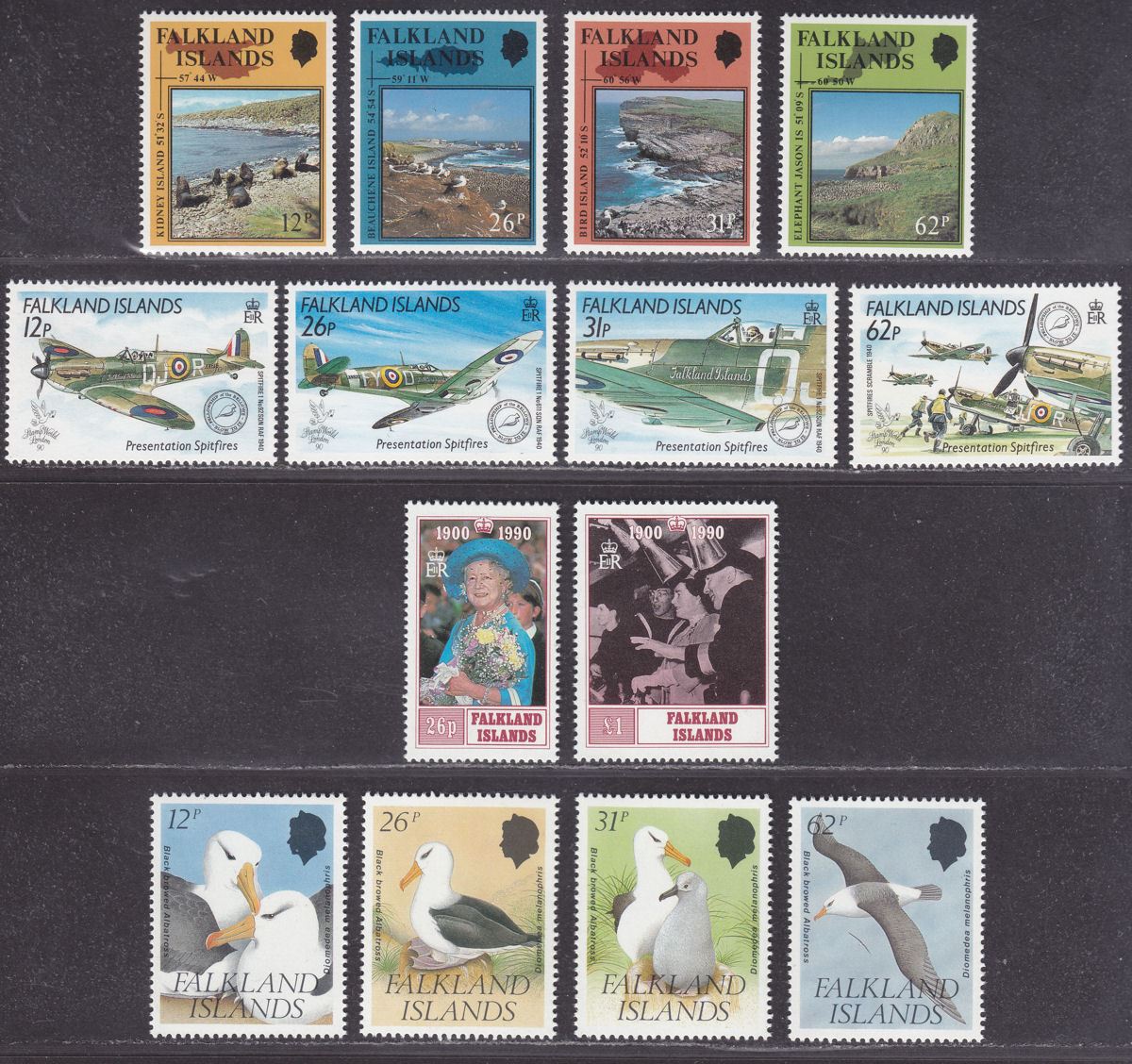 Falkland Islands 1990 QEII Selection Mint incl Nature Reserves, Albatrosses