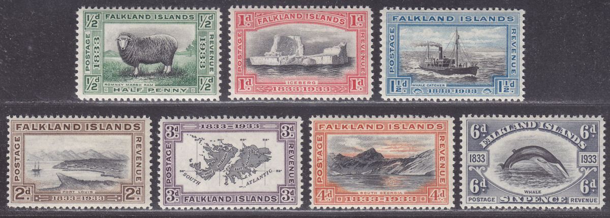 Falkland Islands 1933 KGV Centenary Set to 6d Mint SG127-133