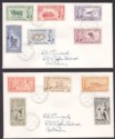 Click for more photos and details Falkland Islands 1965 KGVI Set to 2sh6d Used on Two Covers - Port Stanley Pmks
