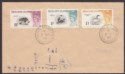 Click for more photos and details Falkland Islands 1965 QEII Birds 5sh, 10sh, £1 Used on Unaddressed Cover