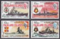 Click for more photos and details Falkland Islands 1974 QEII Battle of River Plate Set Used SG307-310 cat £22