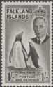 Click for more photos and details Falkland Islands 1952 KGVI Penguins 1sh Black Mint SG180