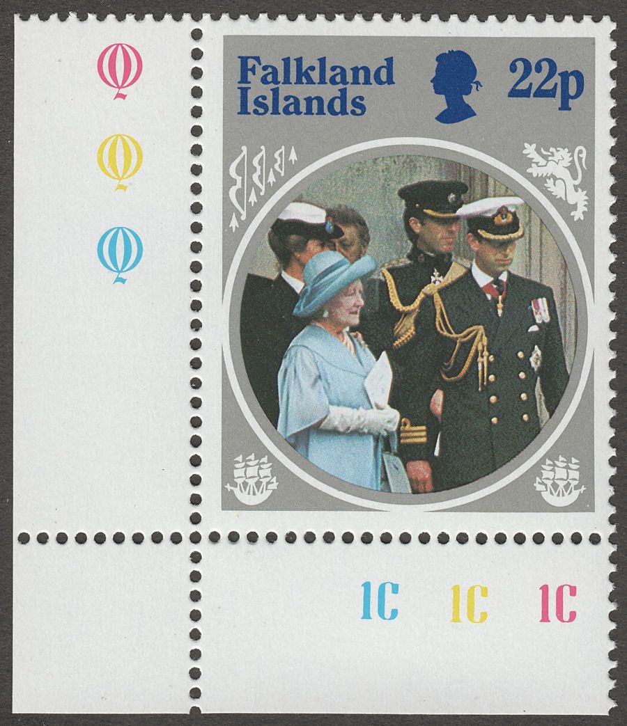 Falkland Islands 1985 Queen Mother 22p Wmk Inverted Mint SG506w