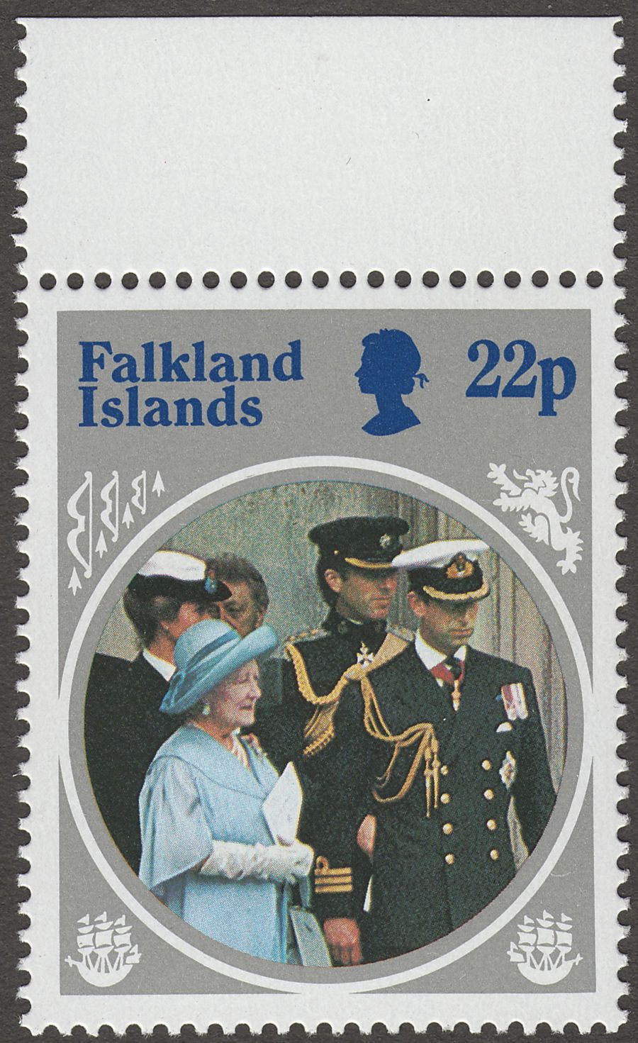 Falkland Islands 1985 Queen Mother 22p Wmk Inverted Mint SG506w