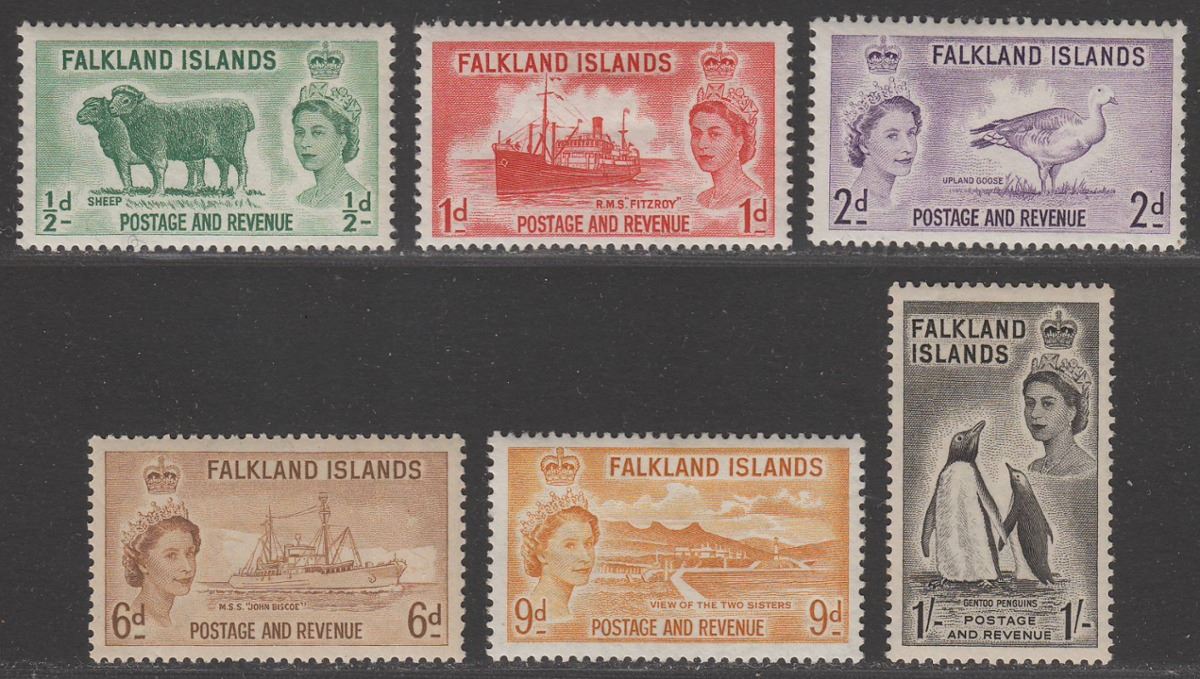 Falkland Islands 1955-57 Queen Elizabeth II Set Mint SG187-192 cat £40
