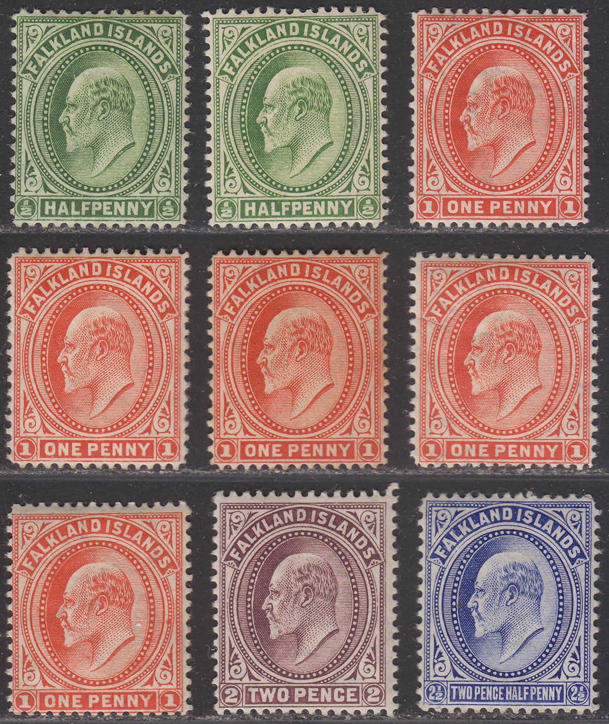 Falkland Islands 1904 King Edward VII Set to 2½d Mostly Mint SG43-46