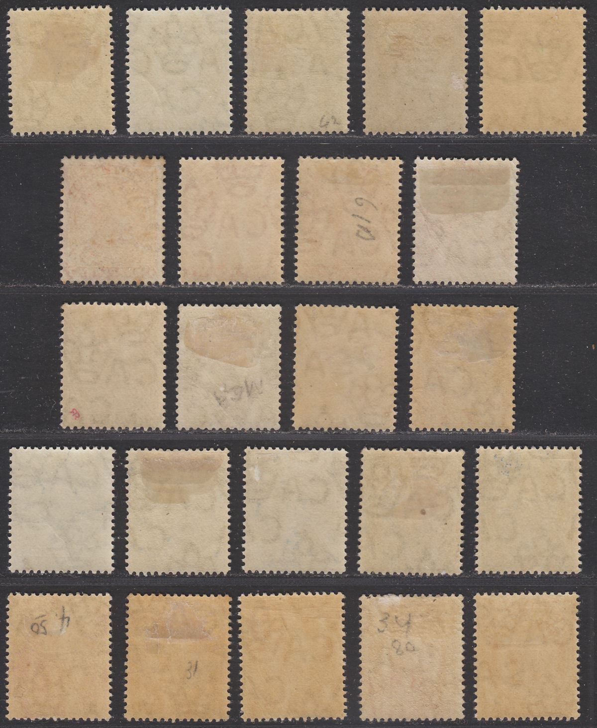 Falkland Islands 1912-20 King George V Short Set to 1sh with Shades Mint SG60-65