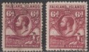 Falkland Islands 1929-36 KGV Whale + Penguins 6d Shades Used SG121-121a cat £50