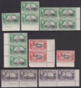 Falkland Islands 1938-50 King George VI Part Set to 6d mostly Pairs/Blocks Mint