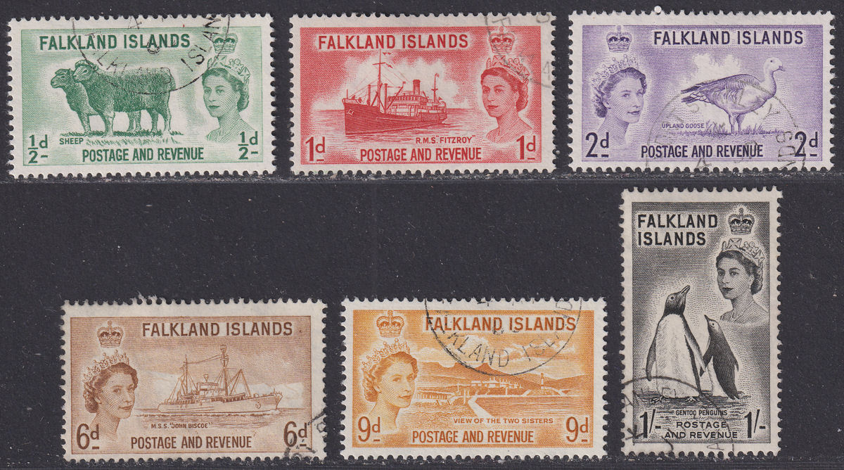 Falkland Islands 1955-57 Queen Elizabeth II Set Used SG187-192 cat £26