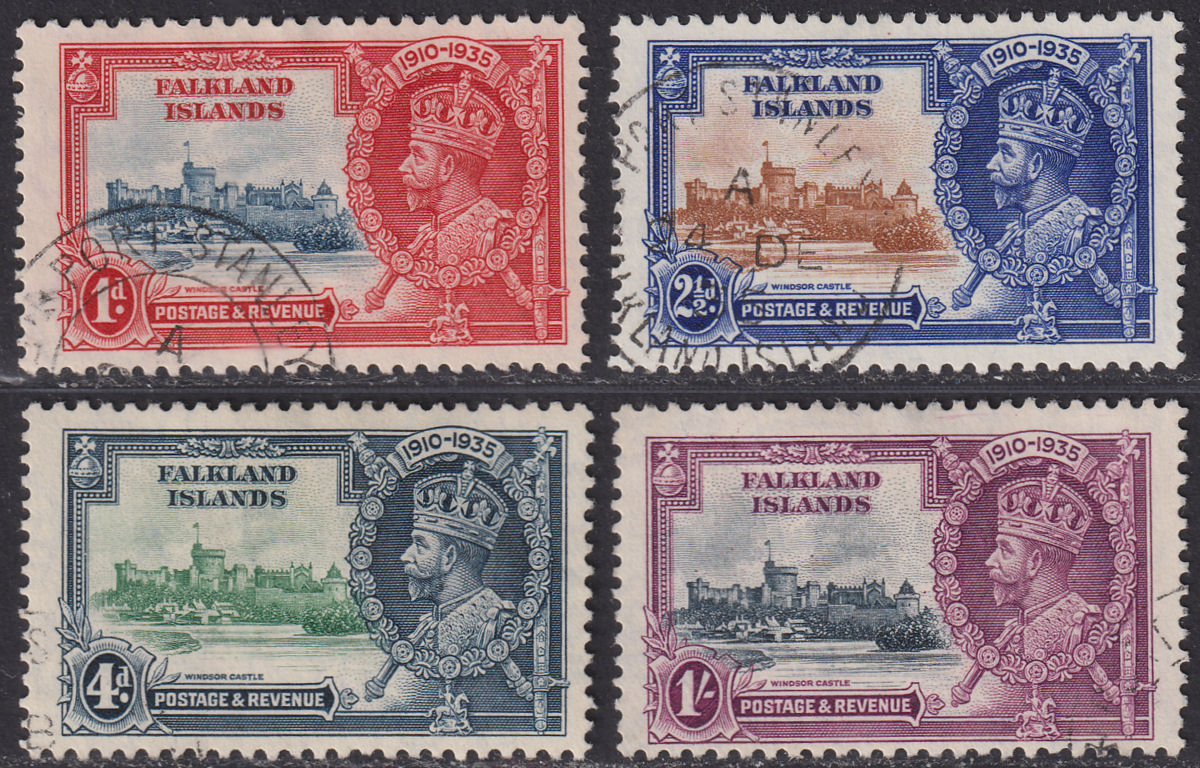 Falkland Islands 1935 KGV Silver Jubilee Set Used SG139-142 cat £16