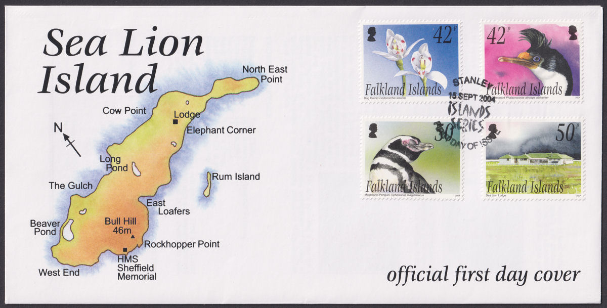 Falkland Islands 2004 QEII Sea Lion Island Official First Day Cover SG993-996