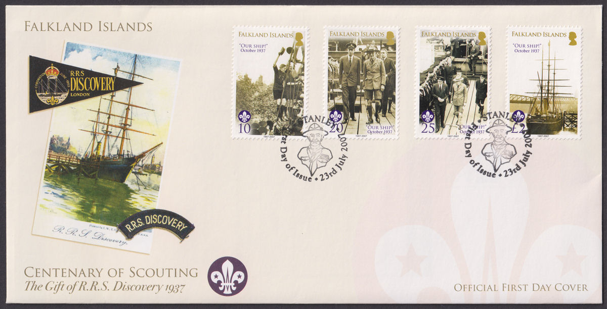 Falkland Islands 2007 Polar Research Ship Discovery Official First Day Cover