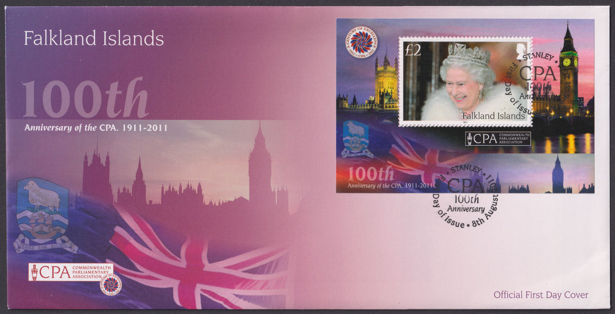 Falkland Islands 2011 QEII Centenary CPA £2 Official First Day Cover SG MS1202