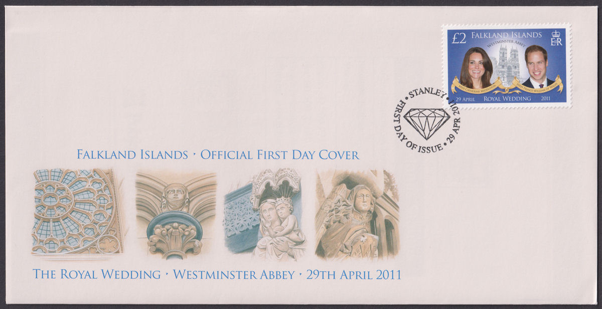 Falkland Islands 2011 Royal Wedding £2 Official First Day Cover SG1193