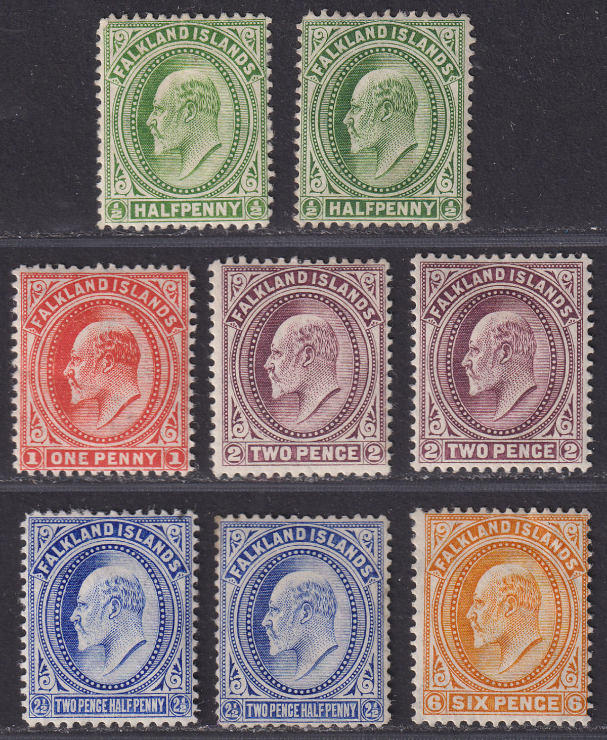 Falkland Islands 1904 King Edward VII Set to 6d Mint SG43-47