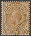 Falkland Islands 1921 KGV 1sh Deep Ochre Used SG79